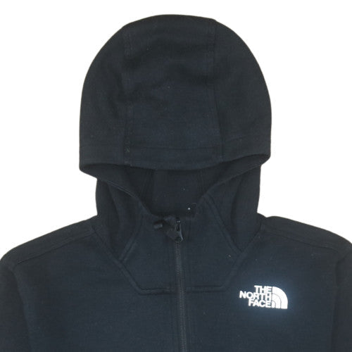 The North Face Boys Black Grey Full Zip Hoodie Size L Fleece Lined