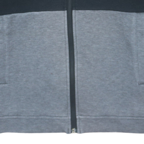 The North Face Boys Black Grey Full Zip Hoodie Size L Fleece Lined