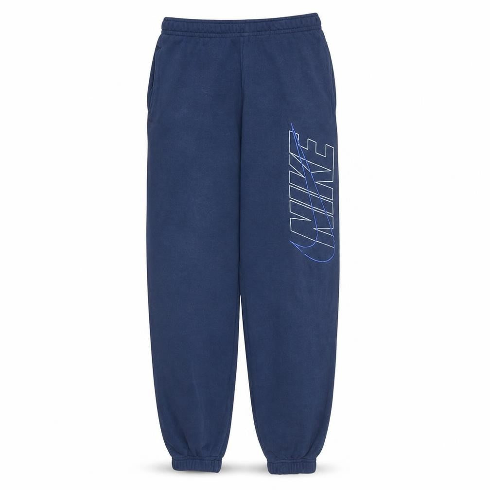 Nike Men's Blue Fleece Sweatpants Size S Elastic Waist Logo Joggers