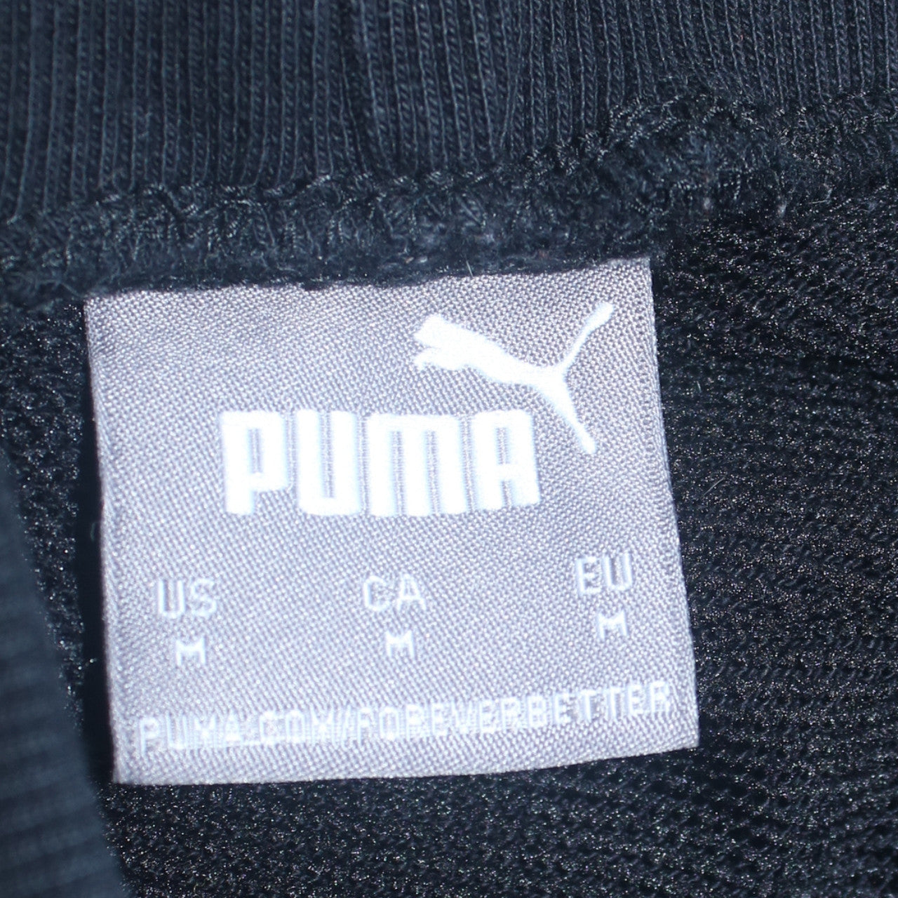 Puma Men Black Regular Fit Sweatpants Size M Sports Logo Trousers