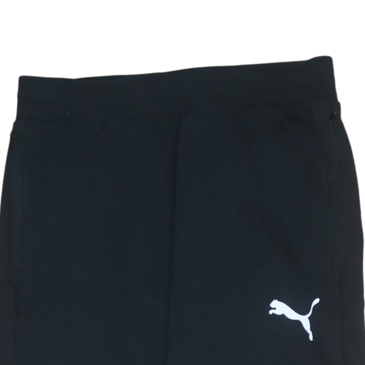 Puma Men Black Regular Fit Sweatpants Size M Sports Logo Trousers