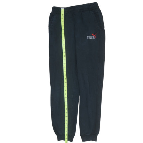 Puma Boys Black Jogger Trousers 13-14 Years Fleece Elastic Waist Casual