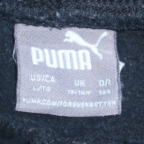 Puma Boys Black Jogger Trousers 13-14 Years Fleece Elastic Waist Casual