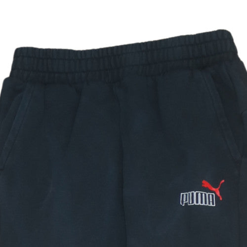 Puma Boys Black Jogger Trousers 13-14 Years Fleece Elastic Waist Casual