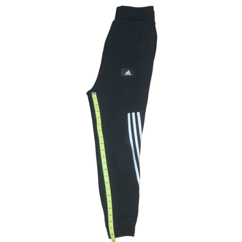 Adidas Boys Black Jogger Fleece Trousers 11-12 Years Elastic Waist Sportswear