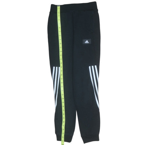 Adidas Boys Black Jogger Fleece Trousers 11-12 Years Elastic Waist Sportswear
