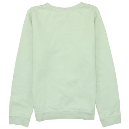 Brand and care label for Nike girls’ green crew neck pullover sweatshirt, size L, 147-158 cm
