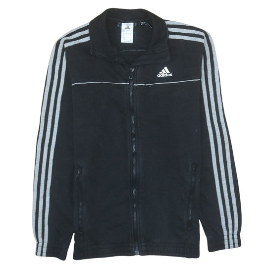 Adidas Men's Black Small Track Jacket Full Zip Cotton Activewear