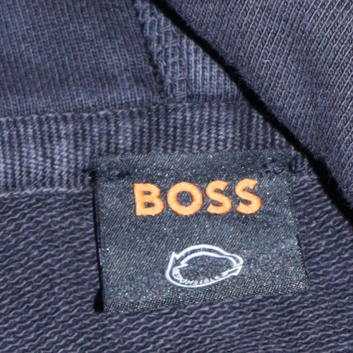 BOSS Men's Black Pullover Hoodie S Regular Fit Cotton Blend