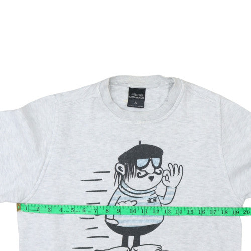 Kanabeach Women's Grey Pullover Sweatshirt Small Cartoon Graphic