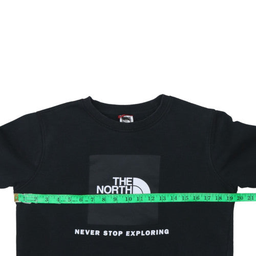 The North Face Boys Black XL Crew Neck Pullover Sweatshirt 100% Cotton