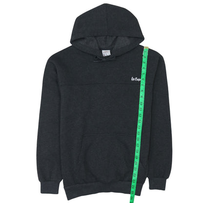 Close-up detail of Lee Cooper Men’s Black Pullover Hoodie, size M, Regular Fit