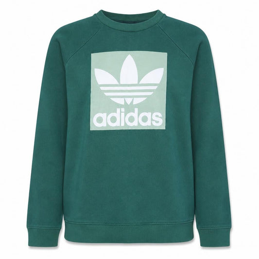 Adidas Womens Green XL Sweatshirt Crew Neck Long Sleeve Logo Print