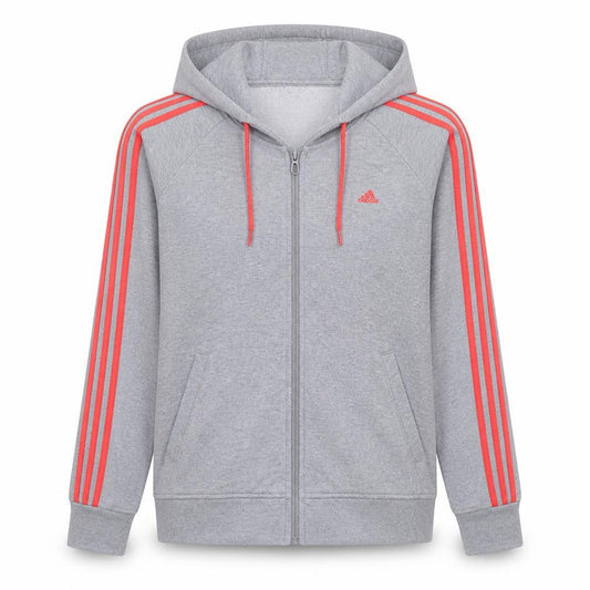 Adidas Womens Grey Full Zip Hoodie Size M 12-14 Climalite