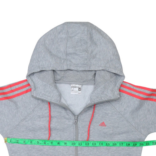 Adidas Womens Grey Full Zip Hoodie Size M 12-14 Climalite