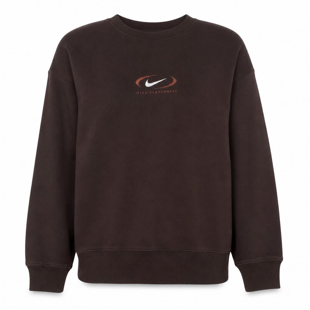 Nike Women Brown Small Pullover Sweatshirt Crew Neck Sportswear