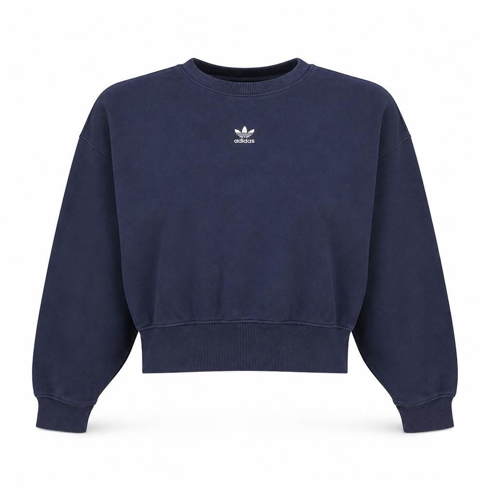 Adidas Womens Navy Blue Crew Neck Pullover Sweatshirt UK 12