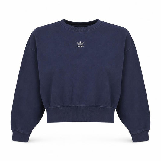 Adidas Womens Navy Blue Crew Neck Pullover Sweatshirt UK 12
