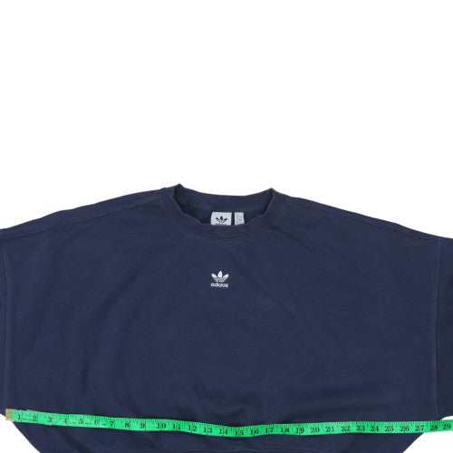 Adidas Womens Navy Blue Crew Neck Pullover Sweatshirt UK 12