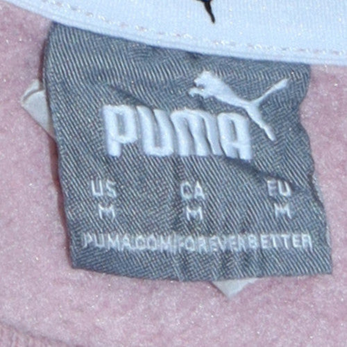 Puma Women’s Pink Crew Neck Sweatshirt Size M Cotton Logo Pullover