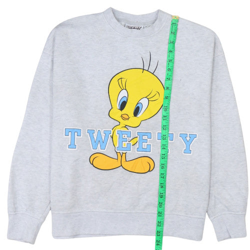 Looney Tunes Women Grey Tweety Sweatshirt Size S Crew Neck Pullover