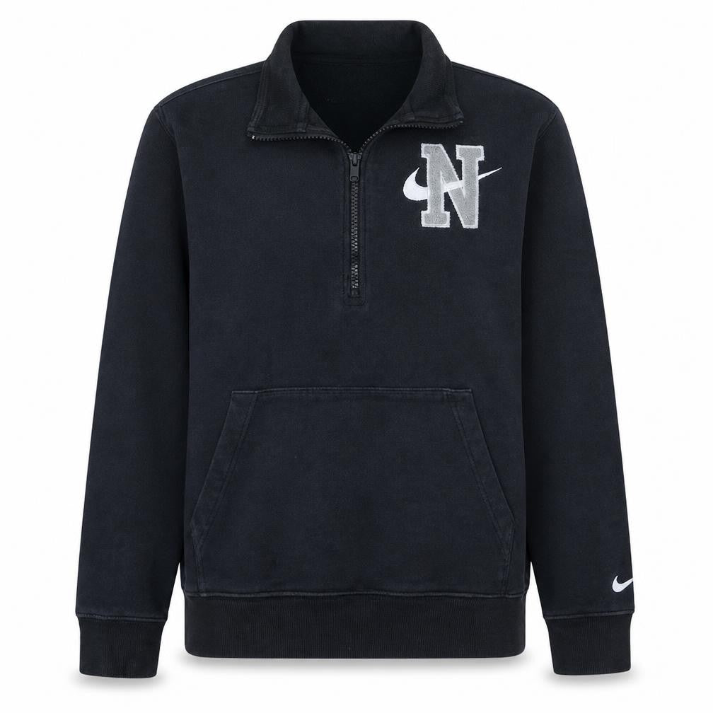 Nike Women's Black Cotton 1/2 Zip Sweatshirt M Embroidered Logo