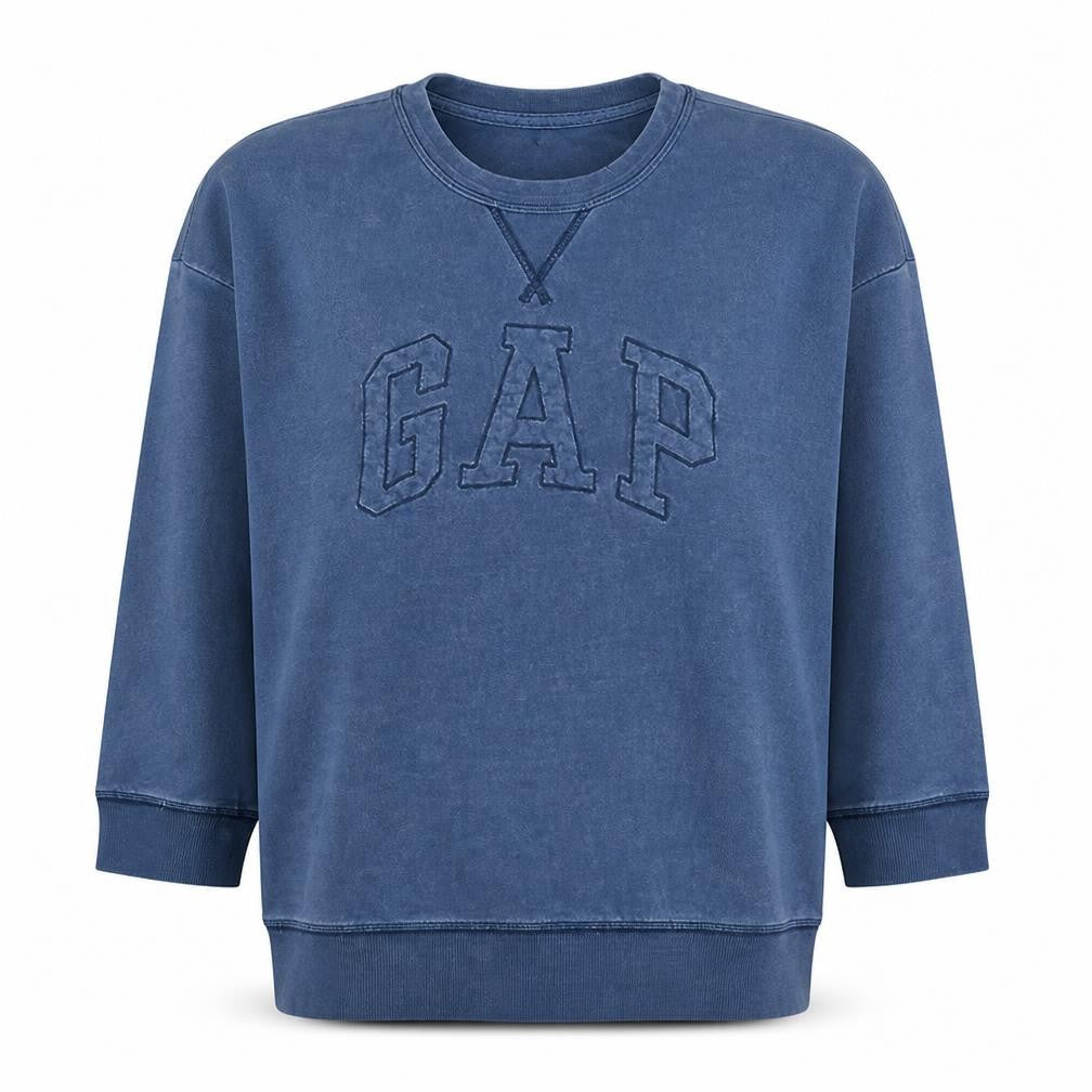 Gap Women’s Blue Medium Pullover Sweatshirt 100% Cotton Logo