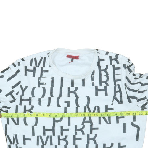 Hugo Boss Men's White Graphic Print Pullover Sweatshirt M