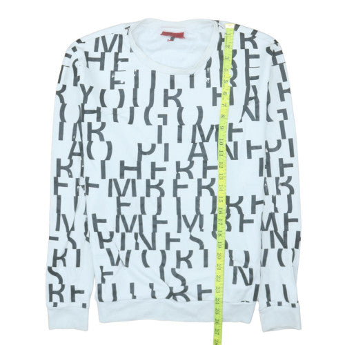 Hugo Boss Men's White Graphic Print Pullover Sweatshirt M
