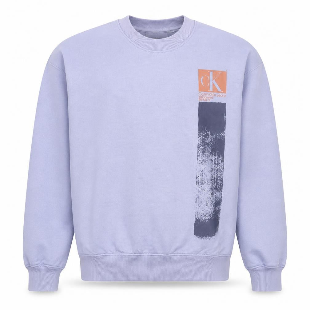Calvin Klein Jeans Mens Purple Graphic Crew Neck Sweatshirt M