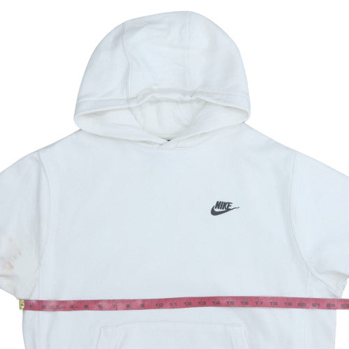 Nike Men's White Pullover Hoodie Medium Cotton Blend