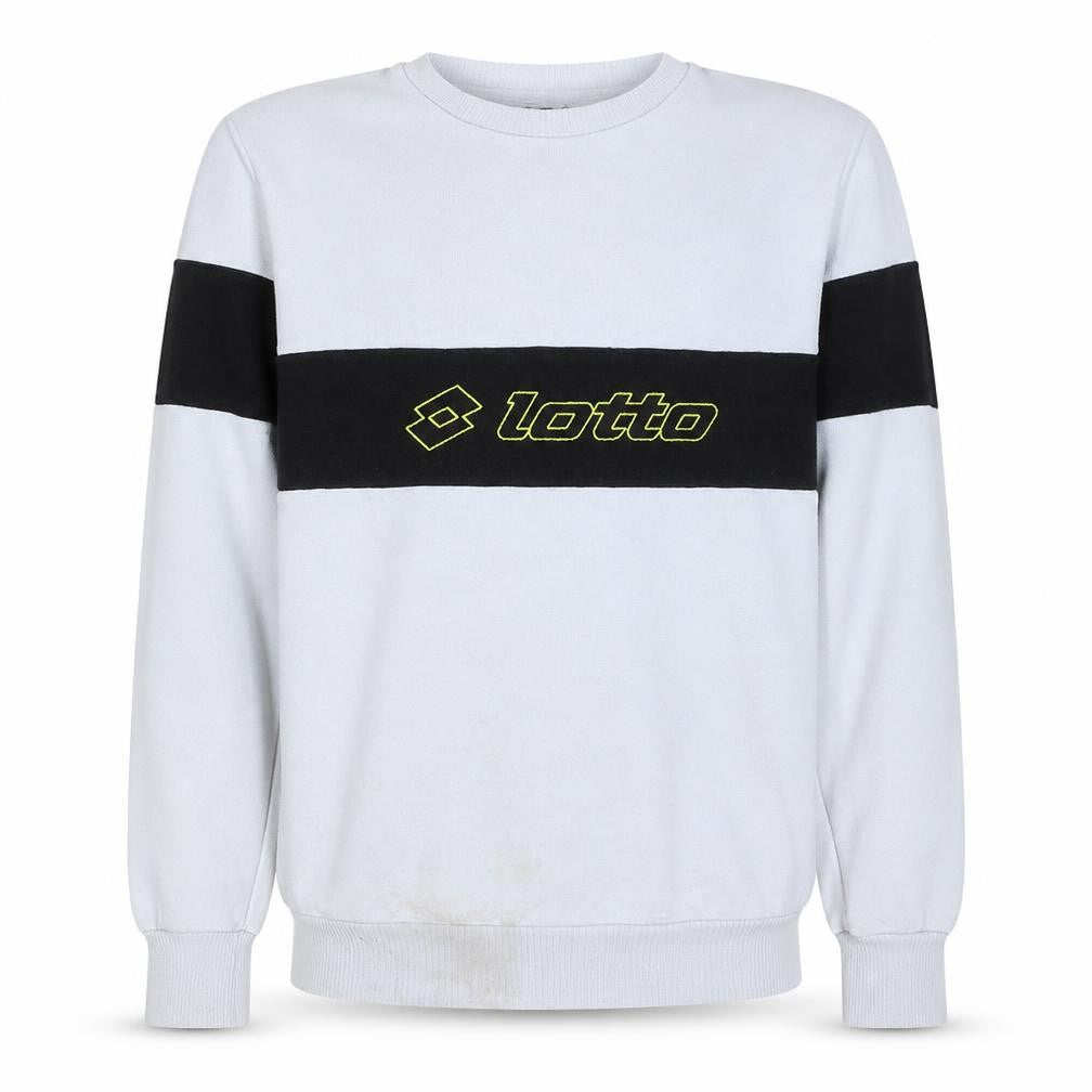 Primark Lotto x Primark Men's White Pullover Sweatshirt M Crew Neck Logo Sports