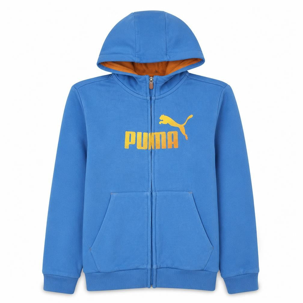 Puma Boys Blue Full Zip Hoodie 13-14 Years Cotton Blend Casual
