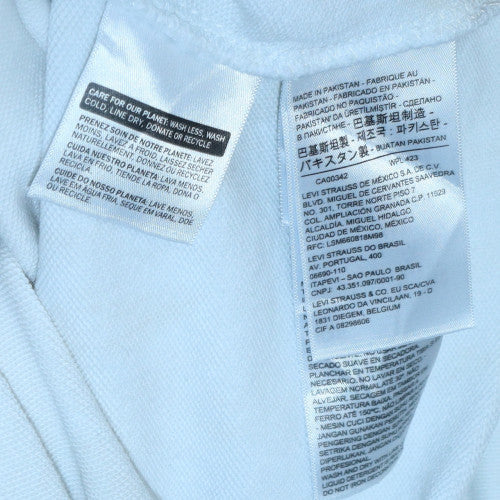 Levi's Women's White Crew Neck Pullover Sweatshirt L Logo Print