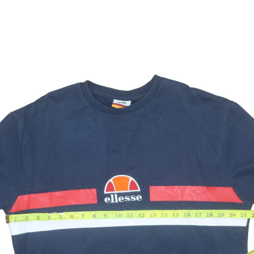 Ellesse Mens Blue L Pullover Sweatshirt Logo Crew Neck