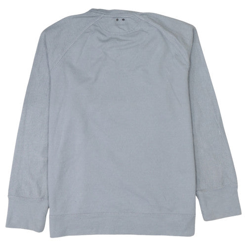 Converse Men's Grey Crew Neck Pullover Sweatshirt L Logo Print
