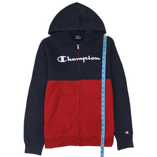Champion Boys Multicoloured Full Zip Hoodie 2XL Fleece Logo Sweatshirt