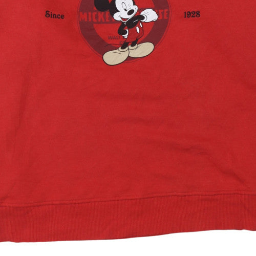 H&M Disney Women's Red Holiday Season Mickey Mouse Sweatshirt Size L