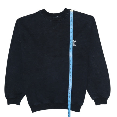 Adidas Men's Black Pullover Sweatshirt M Crew Neck Logo Fleece