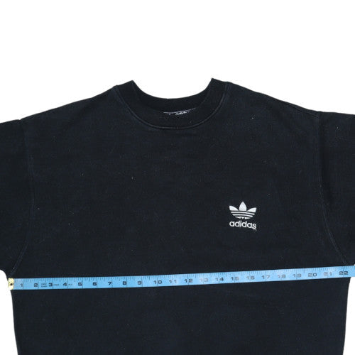 Adidas Men's Black Pullover Sweatshirt M Crew Neck Logo Fleece