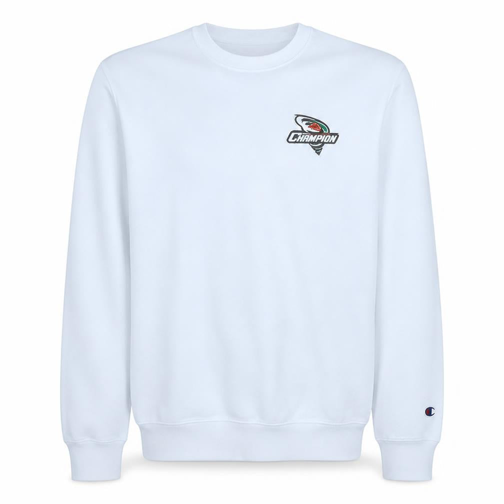 Champion Men's White Large Crew Neck Graphic Sweatshirt