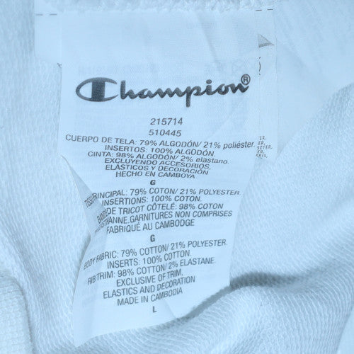 Champion Men's White Large Crew Neck Graphic Sweatshirt