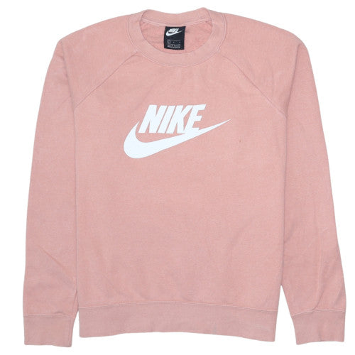 Nike Women’s Pink Logo Crew Neck Pullover Sweatshirt L
