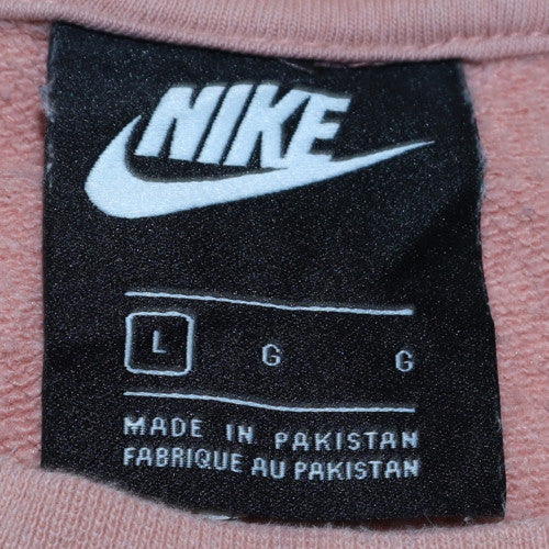 Nike Women’s Pink Logo Crew Neck Pullover Sweatshirt L