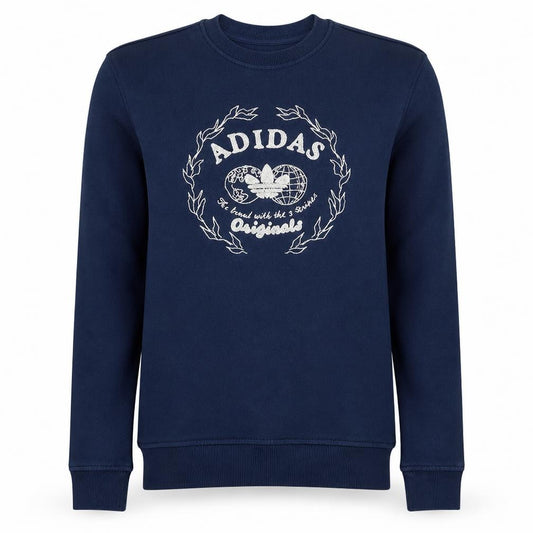 Adidas Mens Blue Crew Neck Pullover Sweatshirt XS Regular Fit