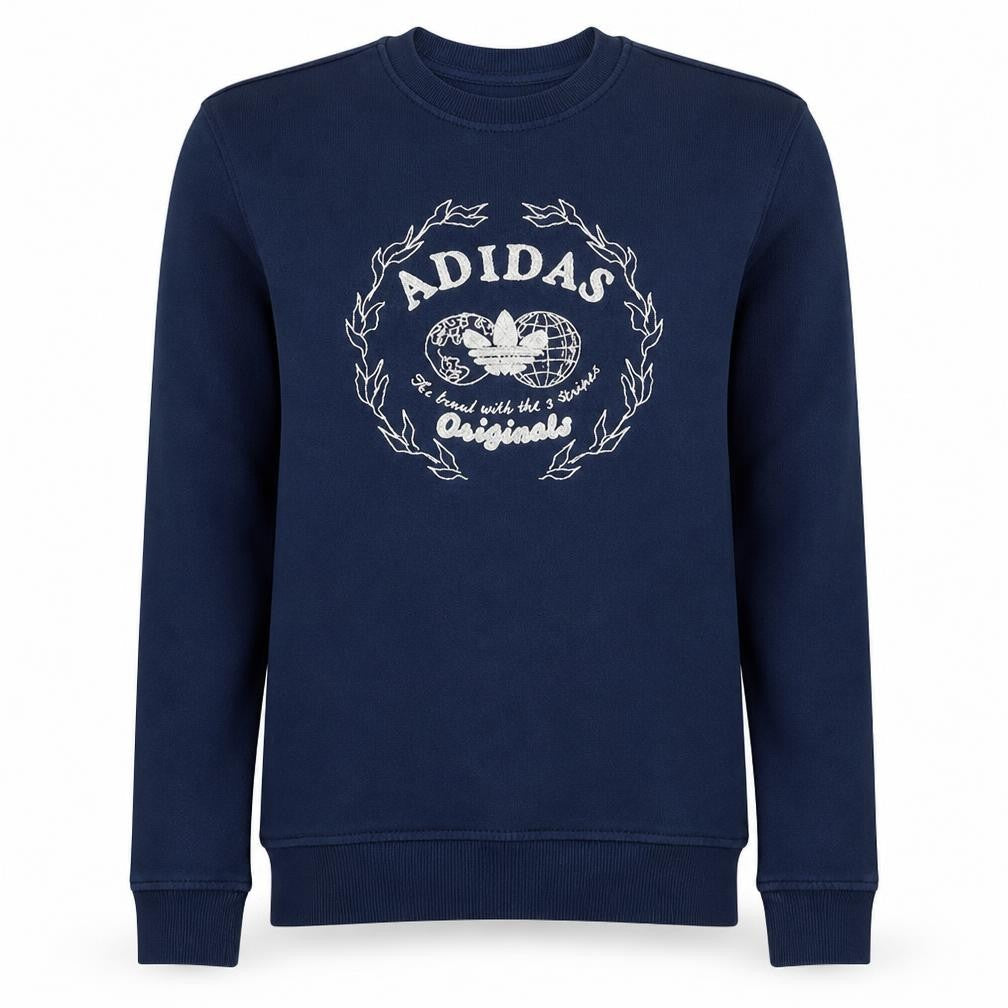 Adidas Mens Blue Crew Neck Pullover Sweatshirt XS Regular Fit