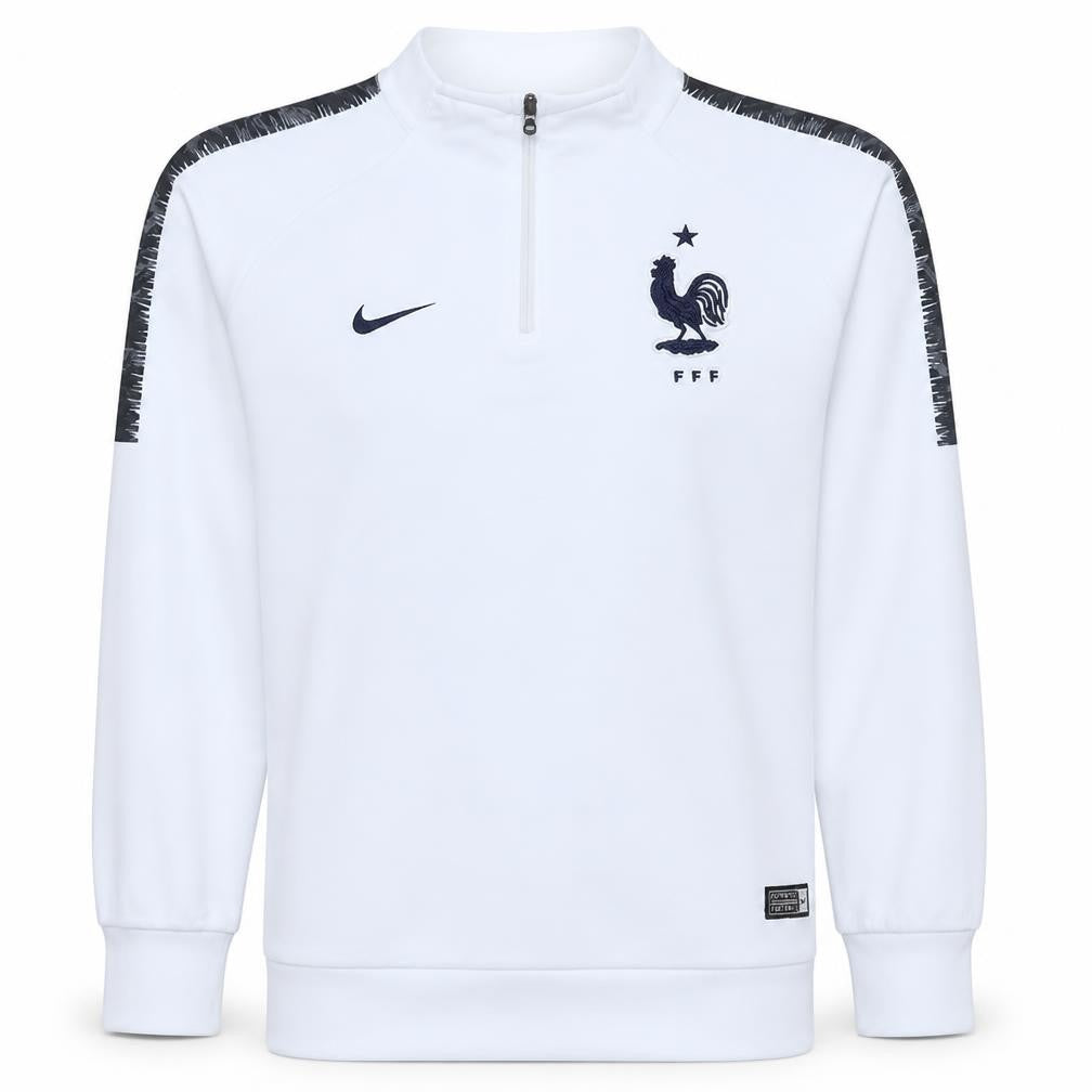 Nike Dri-FIT France FFF White 1/4 Zip Women's Sweatshirt Size 14