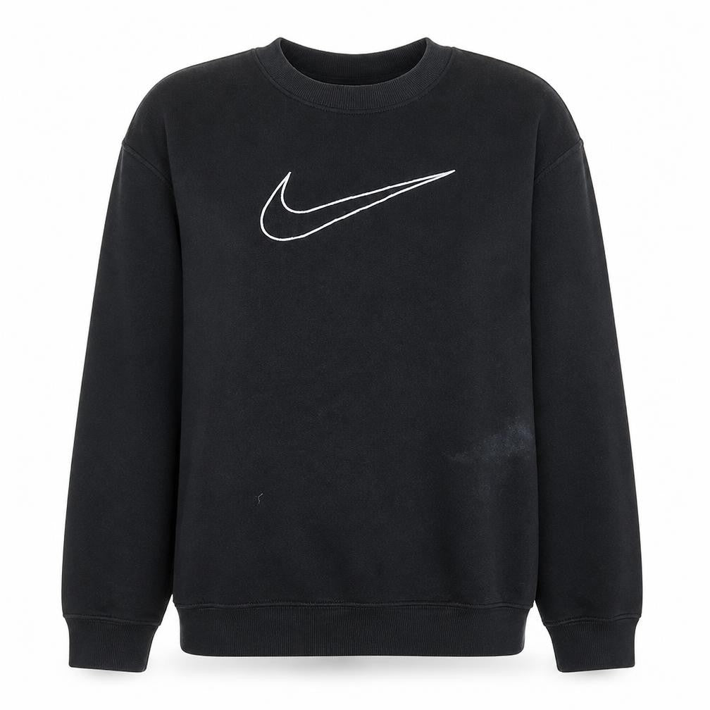 Nike Women's Black Crew Neck Pullover Sweatshirt M Dri-FIT Logo