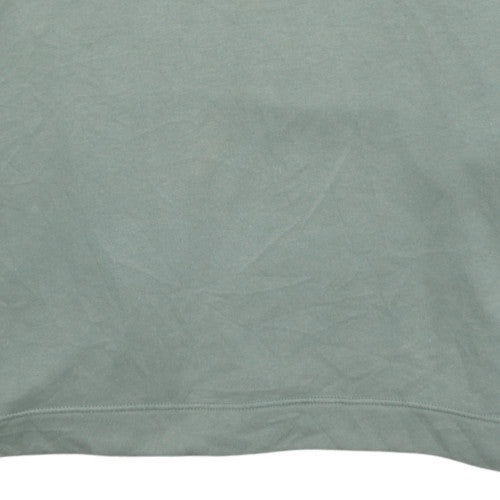 Next Men Green Collared Henley Sweatshirt L Logo Detail