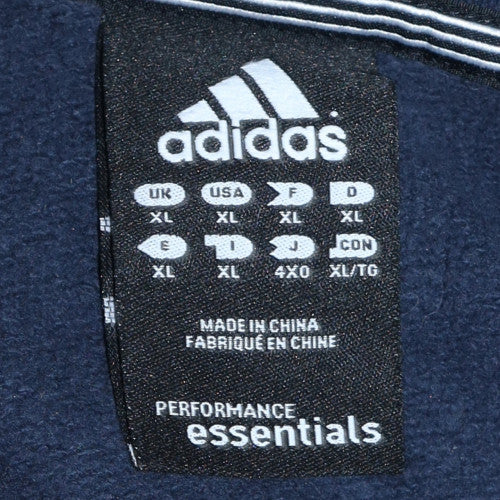 Adidas Men’s Blue XL Full Zip Hoodie Sports Essentials